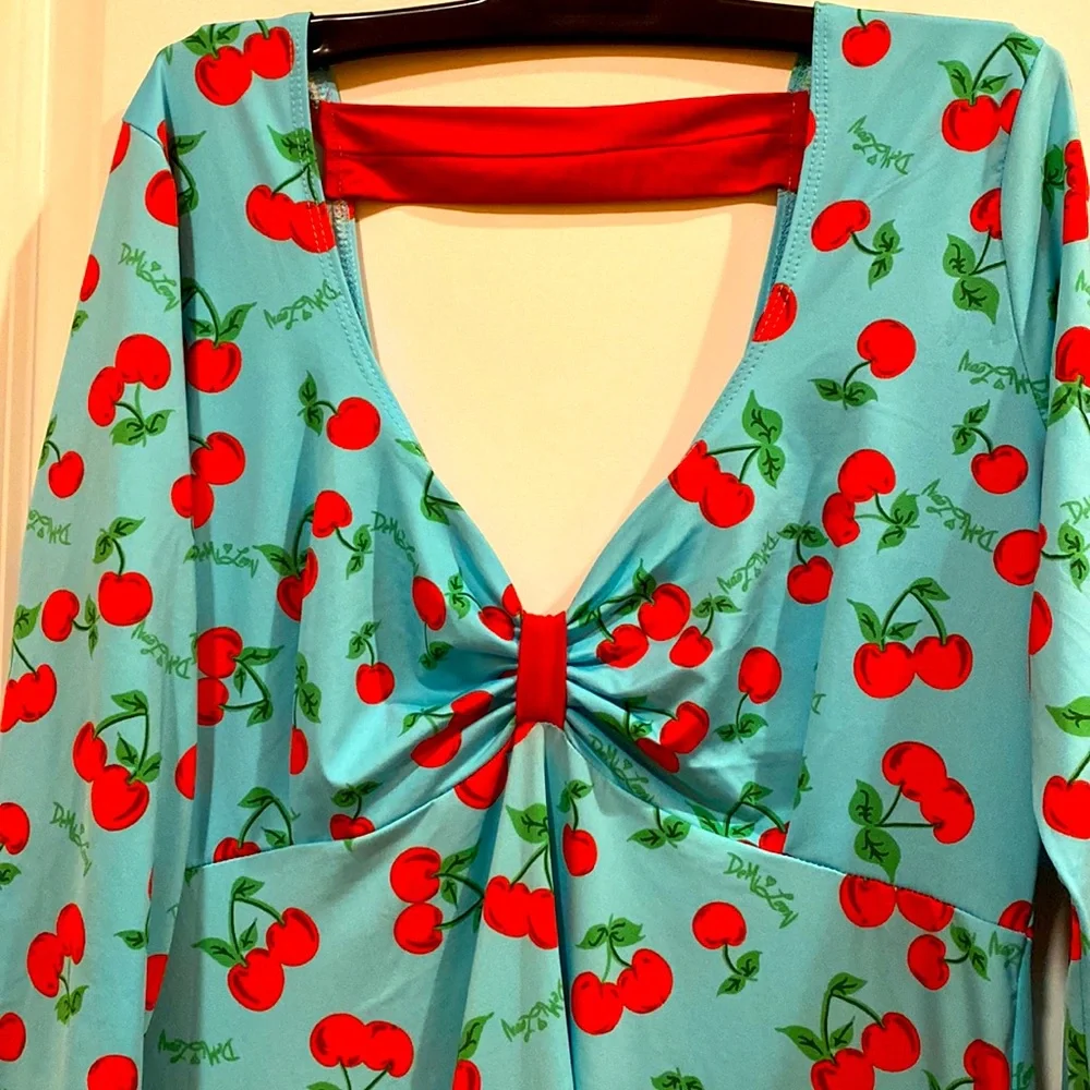 NWOT Demi Loon Pinup style Cherry dress Sz S - Picture 3 of 4